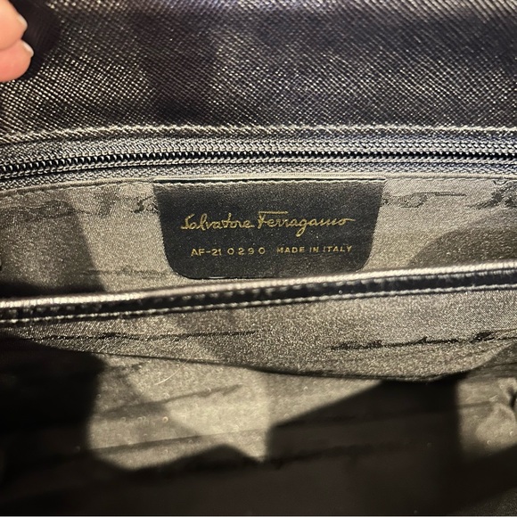 Vintage Ferragamo black calf skin Gancini top handle bag - Picture 10 of 15